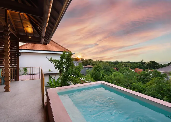 Kado Kubu Modern Tropical 2br Pink With Sky Pool With Ocean Views In * Uluwatu (Bali)