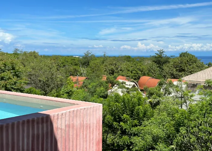 Kado Kubu Modern Tropical 2br Pink With Sky Pool With Ocean Views In