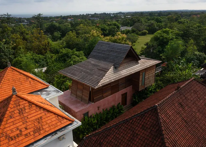 Kado Kubu Modern Tropical 2br Pink With Sky Pool With Ocean Views In Villa Uluwatu (Bali)